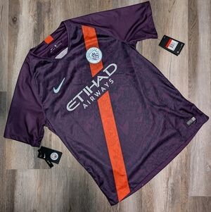 Manchester City 18/19 Third Purple and Orange Nike Soccer Jersey